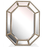 Зеркало в зеркальной раме Diamond Silver (Даймонд), Поталь античное серебро, 90*120 см