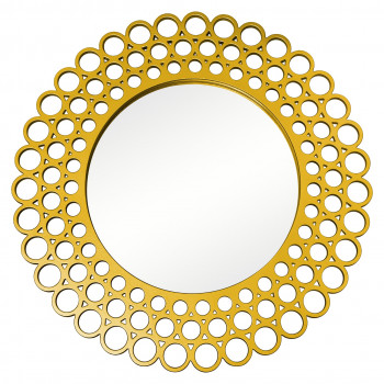 Круглое зеркало в золотой раме Backbone Gold