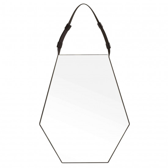 Круглое зеркало в форме шестигранника на ремне из эко-кожи Ramon