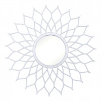Круглое зеркало в белой декоративной раме Mast White