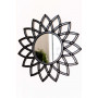 Круглое зеркало-солнце в чёрной декоративной раме Shiny Black