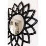 Круглое зеркало-солнце в чёрной декоративной раме Shiny Black