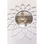 Круглое зеркало-солнце в белой декоративной раме Shiny White