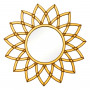 Круглое зеркало-солнце в золотой декоративной раме Shiny Gold