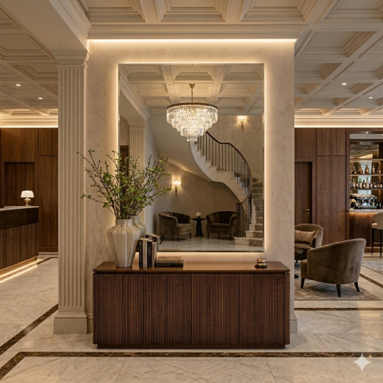 Прямоугольное бронзовое зеркало с задней фоновой подсветкой BR002