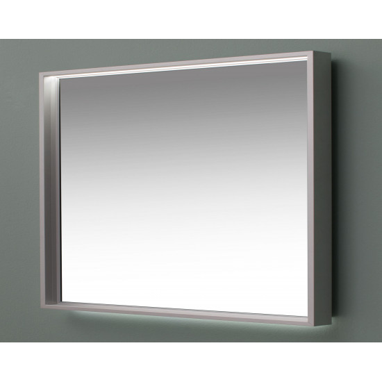 Зеркало с подсветкой в алюминиевой раме Алюминиум 140х75 Серебро