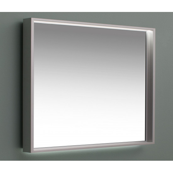 Зеркало с подсветкой в алюминиевой раме Алюминиум 120х75 Серебро