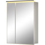 Зеркальный шкаф в ванную навесной с подсветкой «Алюминиум» 60