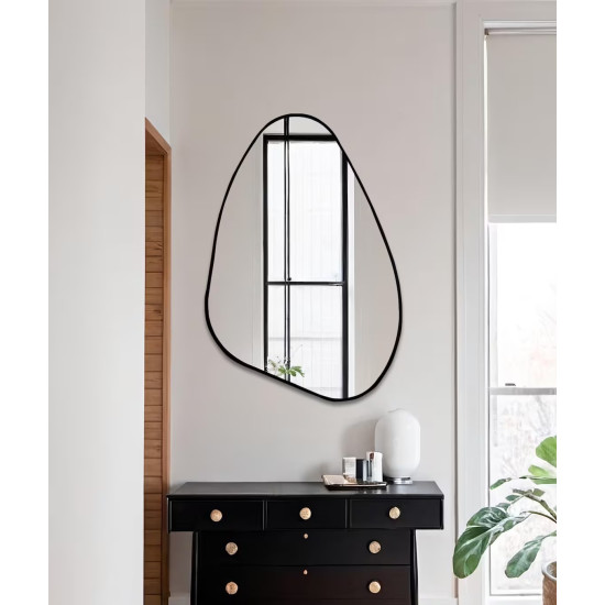 Зеркало неправильной формы в чёрной раме Девон