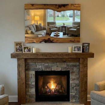 Зеркало с декором из массива дерева MS003