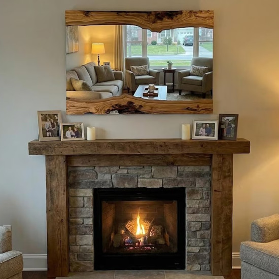 Зеркало с декором из массива дерева MS003