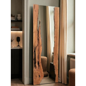 Напольное и настенное большое зеркало в полный рост в деревенском силе с декором из массива дерева MS007