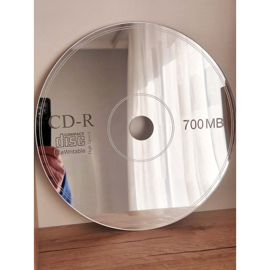 Круглое декоративное зеркало в виде компакт-диска