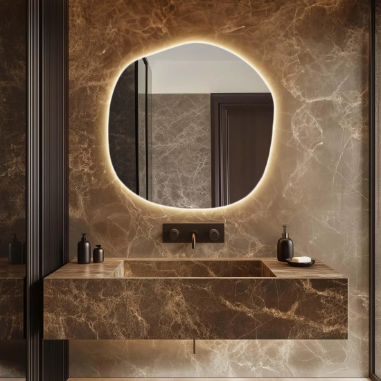 Зеркало с подсветкой необычной асимметричной формы ASM010