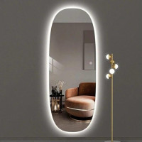 Зеркало в полный рост в форме неправильного овала с подсветкой Астро 003