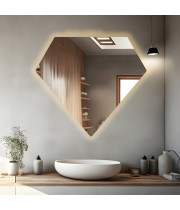 Пятиугольное 3еркало в форме бриллианта с тыльной декоративной подсветкой DL005