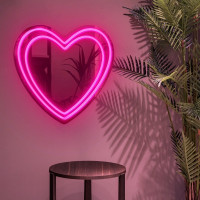 Зеркало в форме сердца с фронтальной подсветкой Дабл Лайн