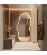 Зеркало большое асимметричное с подсветкой в полный рост E001