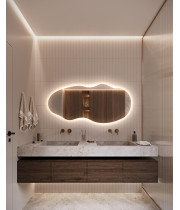 Настенное зеркало волнистой формы с тыльной подсветкой E002