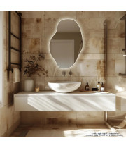 Настенное зеркало нестандартной формы с контурной подсветкой E004