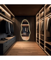 Зеркало нестандартной формы большое в полный рост с тыльной интерьерной подсветкой E007