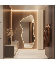 Настенное большое зеркало в полный рост с интерьерной подсветкой E009
