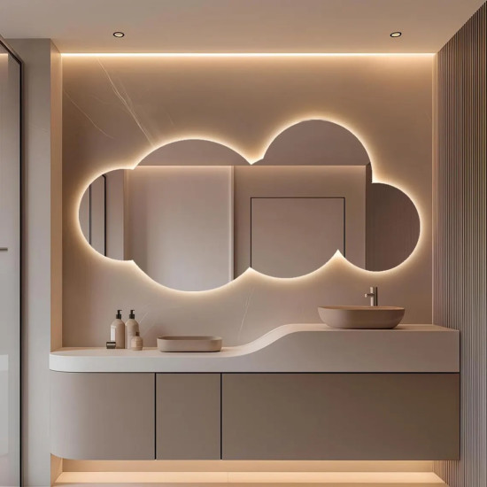 Зеркало в форме облака с парящей подсветкой E013 Зеркало в форме облака с парящей подсветкой E013