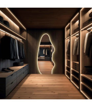 Настенное и напольное большое зеркало в полный рост с тыльной контурной подсветкой E014