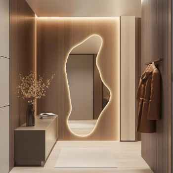 Зеркало неправильной формы большое в полный рост с контурной подсветкой E015