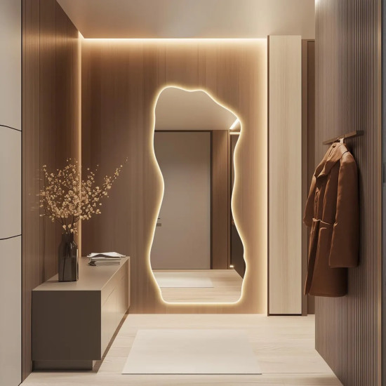 Зеркало большое настенное и напольное в полный рост с тыльной подсветкой E016 Зеркало большое настенное и напольное в полный рост с тыльной подсветкой E016