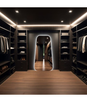 Зеркало в форме трапеции большое настенное и напольное в полный рост с эмбилайт подсветкой E018