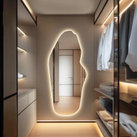 Зеркало волнистой формы в полный рост с парящей подсветкой E022