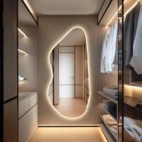 Зеркало нестандартной формы в полный рост с задней парящей подсветкой E021