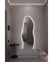 Зеркало волнистой формы в полный рост с парящей подсветкой E022
