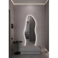 Зеркало волнистой формы в полный рост с парящей подсветкой E022