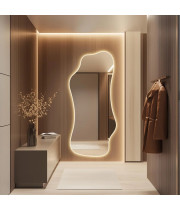 Зеркало неправильной формы большое в полный рост с интерьерной подсветкой E027