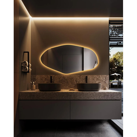 Зеркало неправильной формы с задней эмбилайт подсветкой E030 Зеркало неправильной формы с задней эмбилайт подсветкой E030