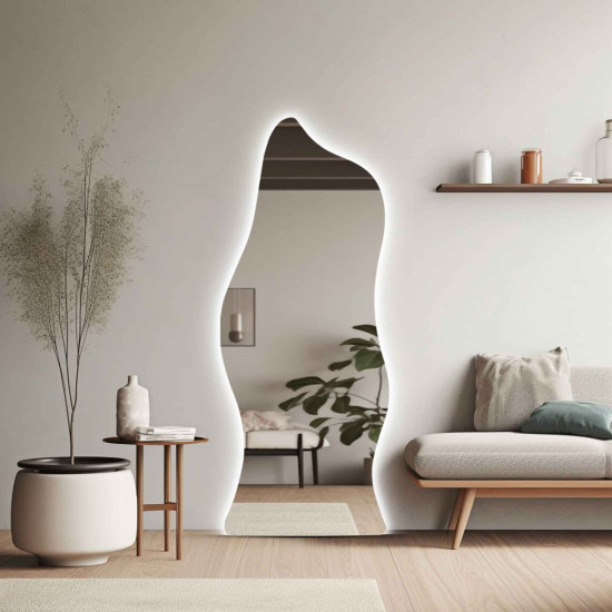 Настенное и напольное зеркало неправильной формы в полный рост с тыльной подсветкой E031 Настенное и напольное зеркало неправильной формы в полный рост с тыльной подсветкой E031