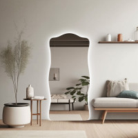 Настенное и напольное зеркало неправильной формы в полный рост с интерьерной подсветкой E032