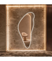 Зеркало большое неправильной формы в полный рост с задней парящей подсветкой E033