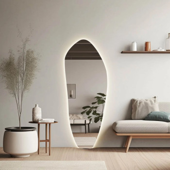 Зеркало неправильной формы в полный рост с эмбилайт подсветкой E034