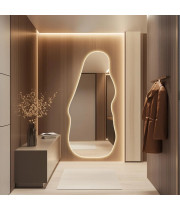 Настенное зеркало неправильной формы в полный рост с задней подсветкой E037