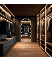 Зеркало волнистой формы настенное и напольное в полный рост с тыльной контурной подсветкой E038