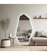 Настенное и напольное семиугольное зеркало в полный рост с контурной подсветкой по периметру E039