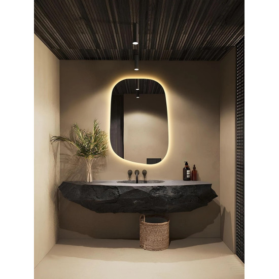 Зеркало асимметричной формы с парящей интерьерной подсветкой E045