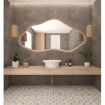 Нестандартное асимметричное зеркало с задней подсветкой E050