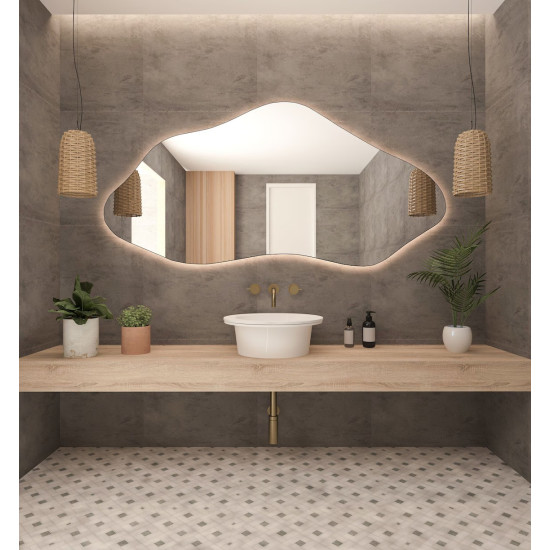 Нестандартное асимметричное зеркало с задней подсветкой E050