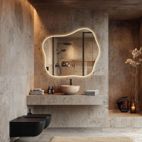 Нестандартное зеркало с контурной подсветкой E051