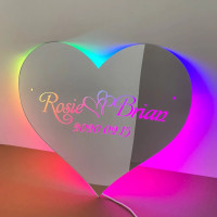 Именное зеркало с неоновой RGB подсветкой E058