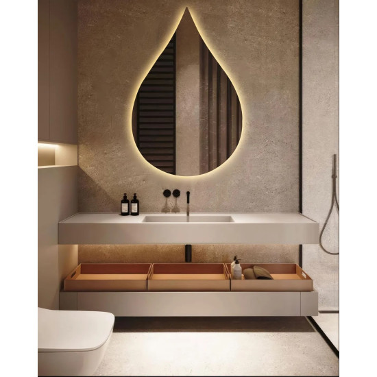 Зеркало-капля с фоновой интерьерной подсветкой E060